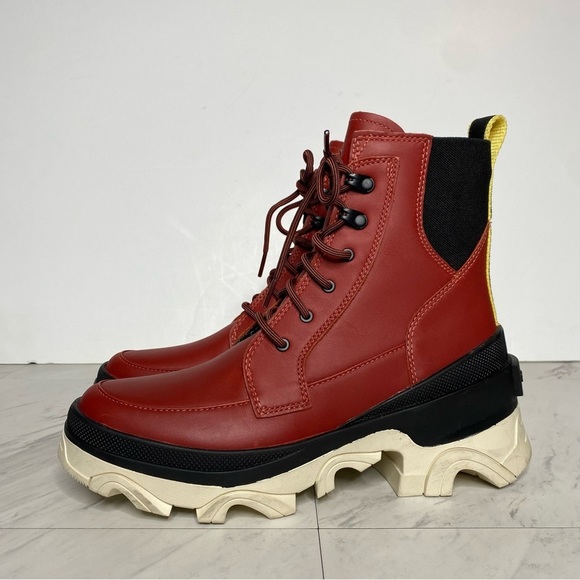 Sorel Brex Red Leather Lace Up Chunky Sole Boot 7 1/2 - Picture 15 of 15